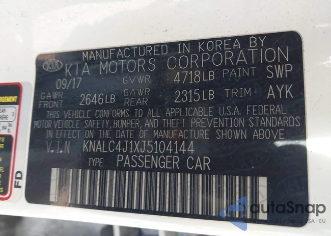 KNALC4J1XJ5104144: 44169665