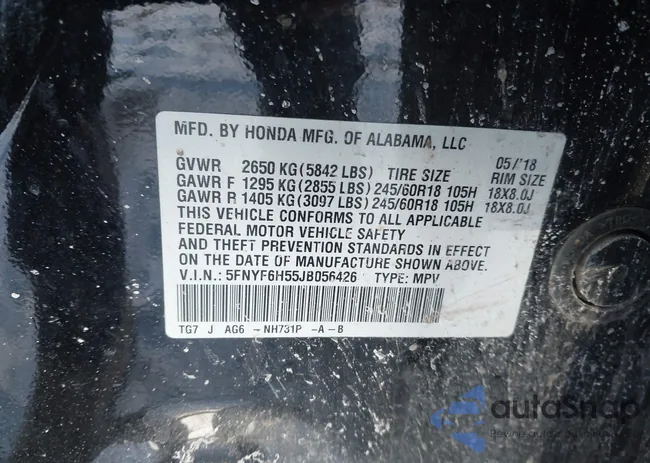 5FNYF6H55JB056426: 44169699