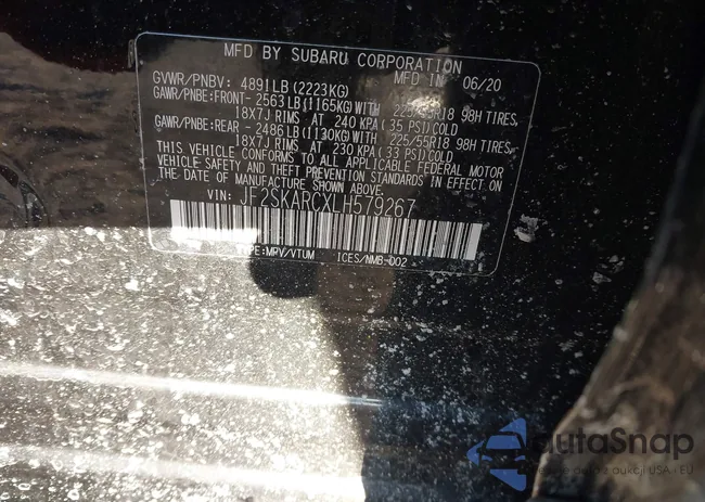 JF2SKARCXLH579267: 44169808