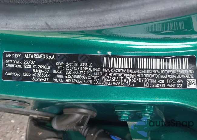 ZASPATDW7R3046730: 44169838