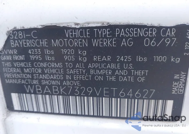 WBABK7329VET64627: 44169949