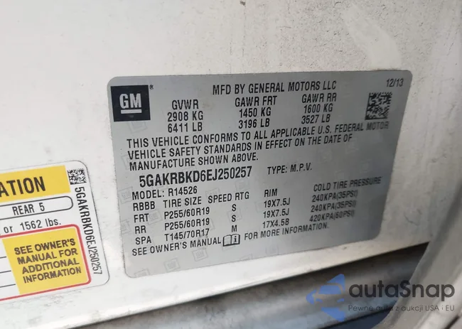 5GAKRBKD6EJ250257: 44169988