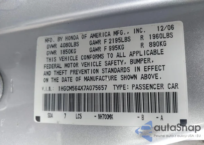 1HGCM564X7A075657: 44169065