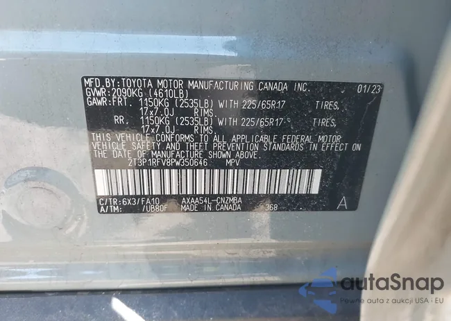 2T3P1RFV8PW350646: 44169131