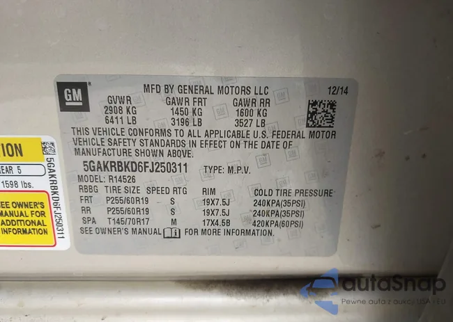 5GAKRBKD6FJ250311: 44169312