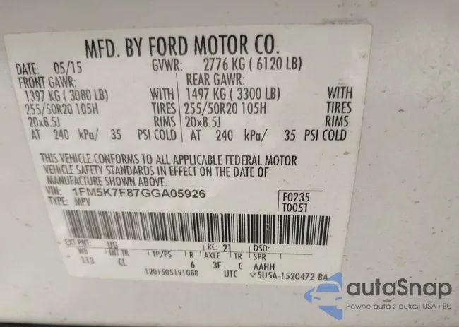 1FM5K7F87GGA05926: 44169355