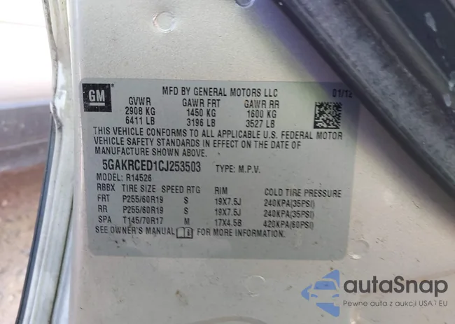 5GAKRCED1CJ253503: 44169421