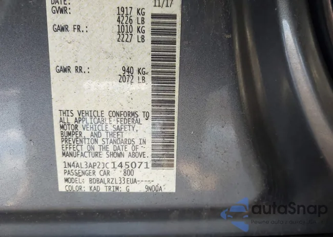 1N4AL3AP2JC145071: 44170487