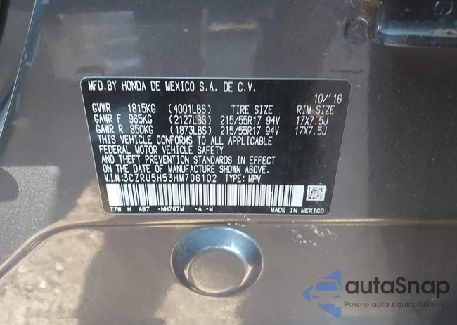 3CZRU5H53HM706102: 44170506