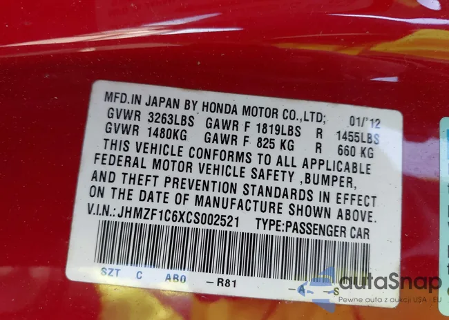 JHMZF1C6XCS002521: 44170532