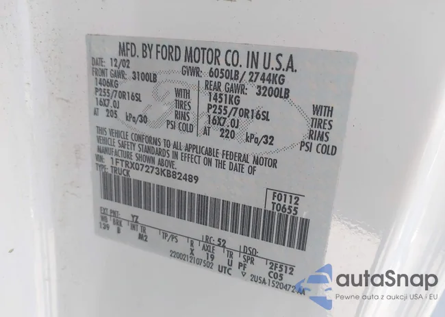 1FTRX07273KB82489: 44170634