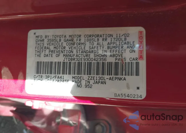 JTDBR32E930042356: 44170698