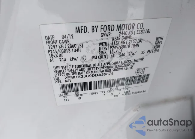 2FMDK3JC9DBA35674: 44170749