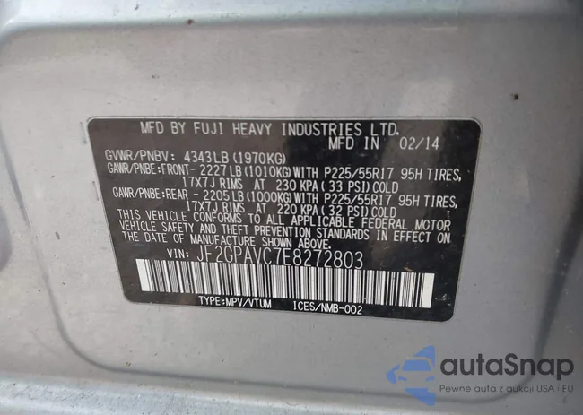JF2GPAVC7E8272803: 44170781