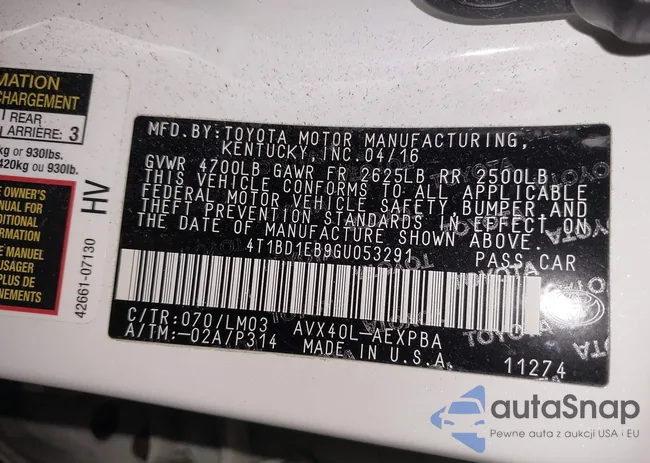 4T1BD1EB9GU053291: 44170887