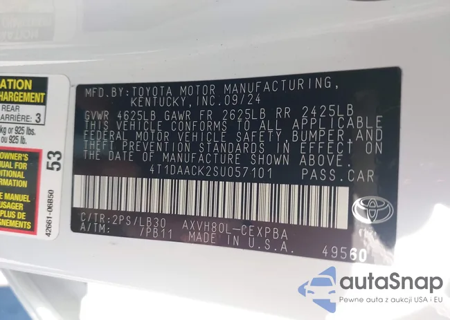 4T1DAACK2SU057101: 44170988