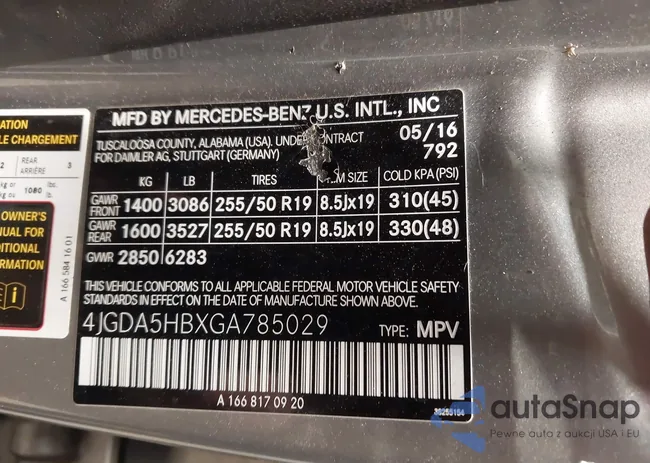 4JGDA5HBXGA785029: 44171032