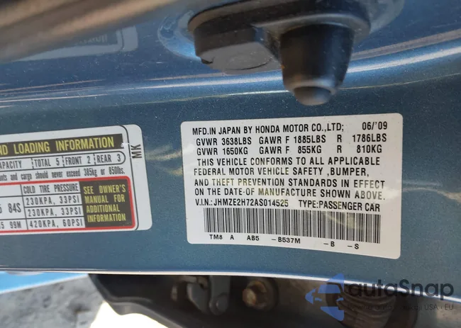 JHMZE2H72AS014525: 44170086