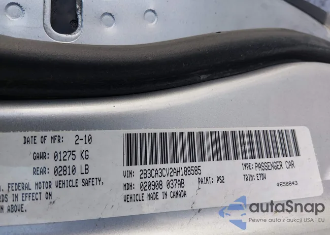 2B3CA3CV2AH188585: 44170122