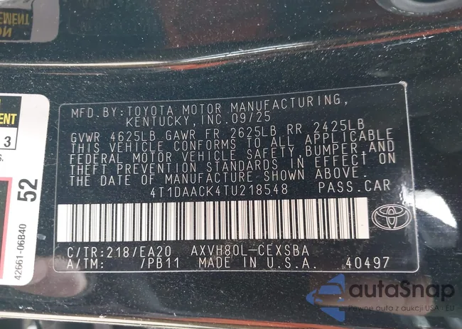 4T1DAACK4TU218548: 44170172