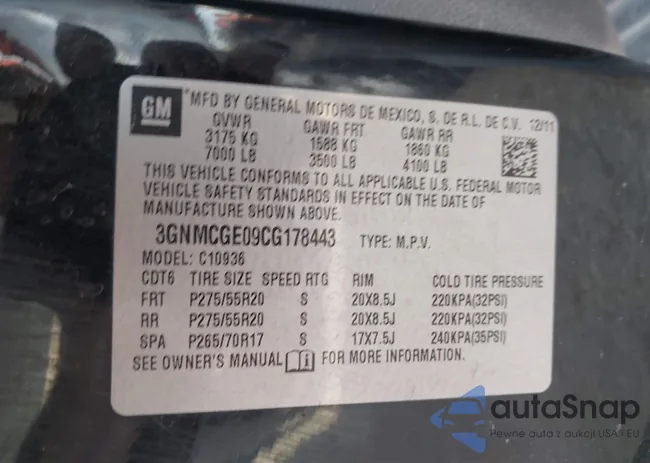 3GNMCGE09CG178443: 44170295