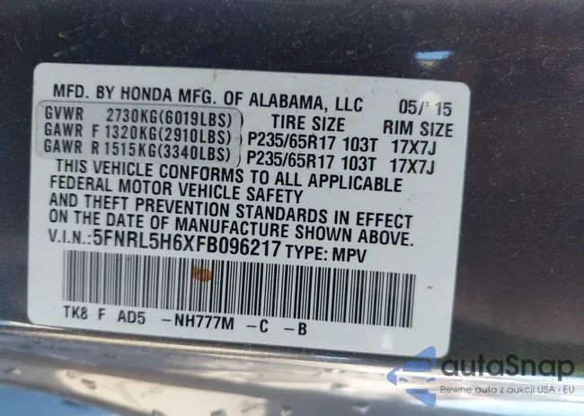 5FNRL5H6XFB096217: 44170398