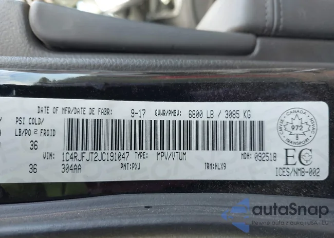 1C4RJFJT2JC191047: 44171586