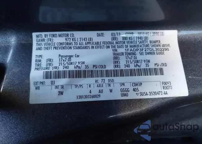 1FADP3F27DL302290: 44171600