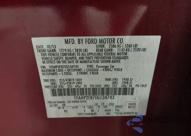 1FAHP2F87EG134743: 44171611