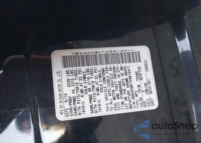 JN8AS5MT7EW618411: 44171634