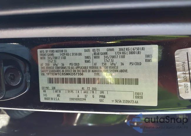 1FTEW1C85MKD57356: 44171687