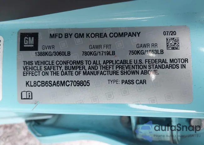 KL8CB6SA6MC709805: 44171742