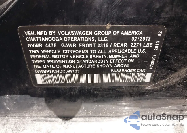 1VWBP7A34DC099123: 44171763