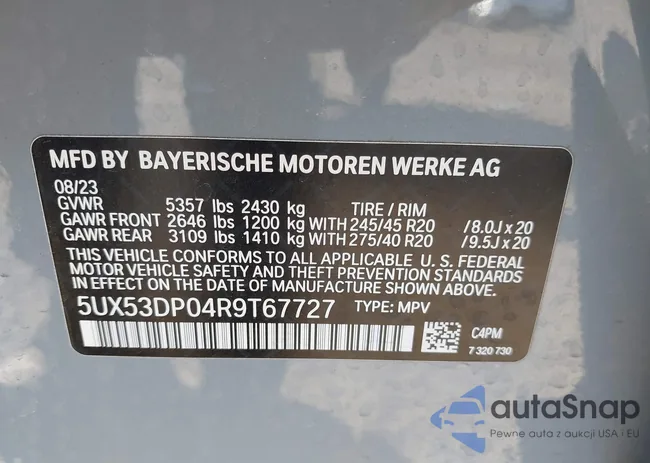 5UX53DP04R9T67727: 44171824