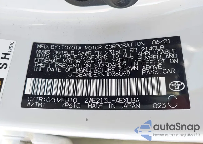 JTDEAMDEXNJ036098: 44171981