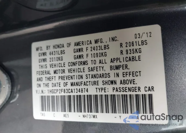 1HGCP2F83CA134874: 44171073