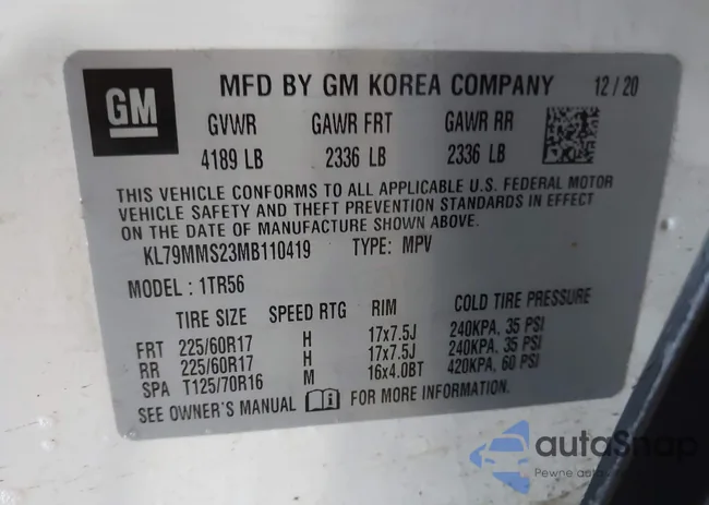 KL79MMS23MB110419: 44171125