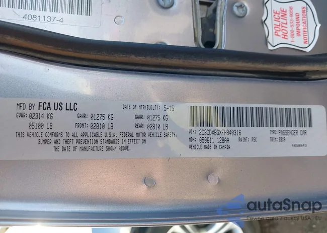 2C3CDXBGXFH840316: 44171191