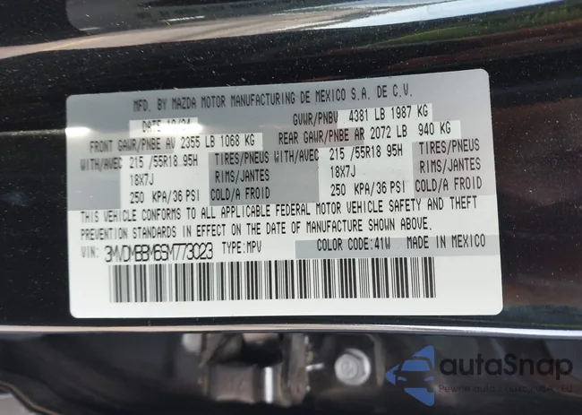 3MVDMBBM6SM773023: 44171257