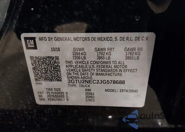 3GTU2NEC2JG578688: 44171259