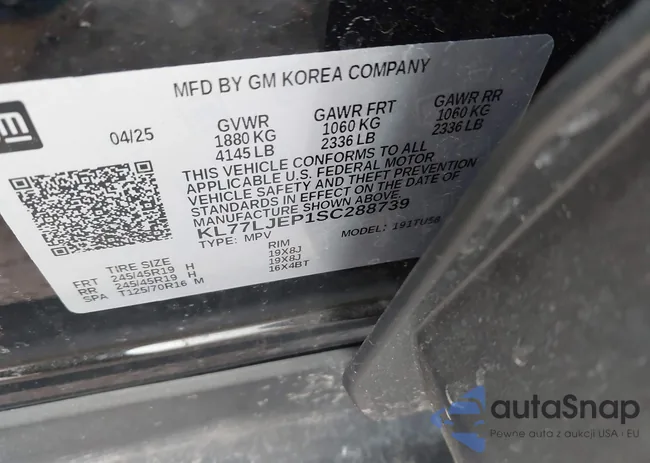 KL77LJEP1SC288739: 44171346