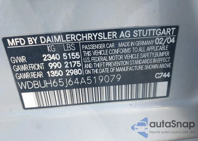 WDBUH65J64A519079: 44171353