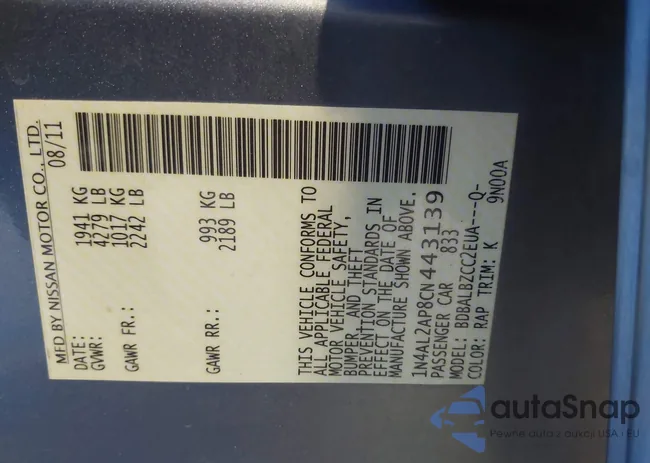 1N4AL2AP8CN443139: 44172445