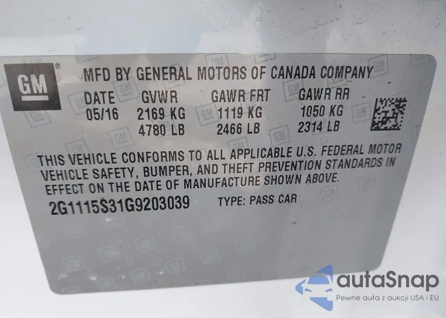 2G1115S31G9203039: 44172496