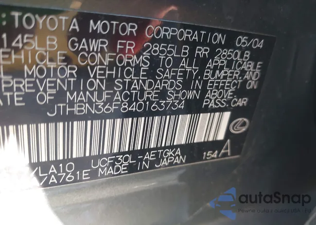 JTHBN36F840163734: 44172568