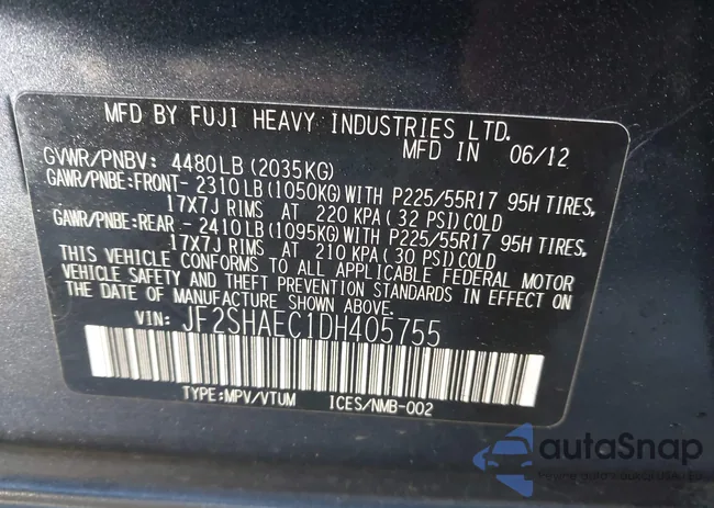 JF2SHAEC1DH405755: 44172576