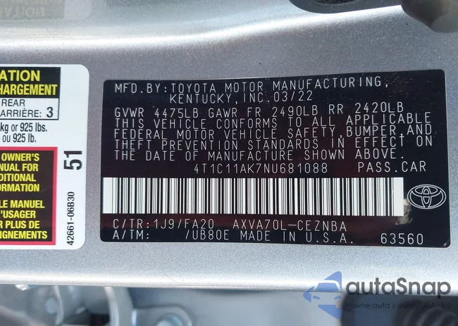 4T1C11AK7NU681088: 44172604