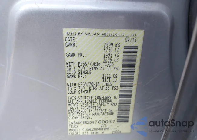 1N6AD0ERXDN760037: 44172677