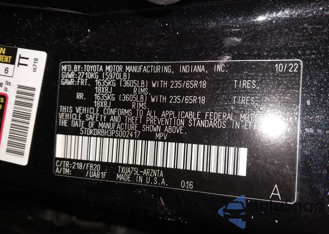 5TDKDRBH3PS002417: 44172698