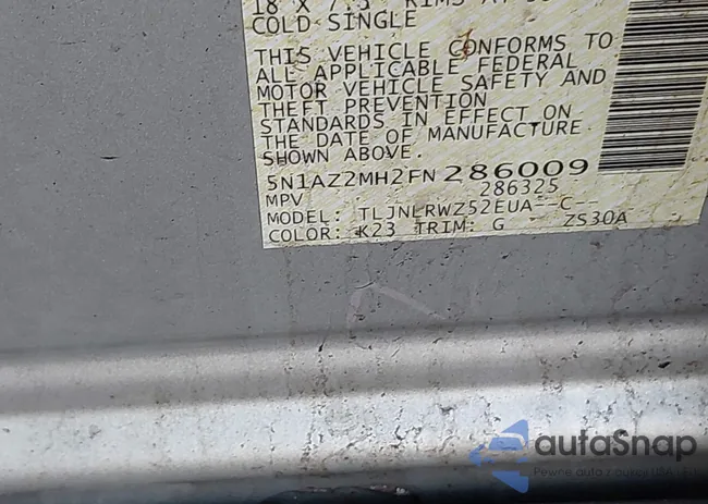 5N1AZ2MH2FN286009: 44172744